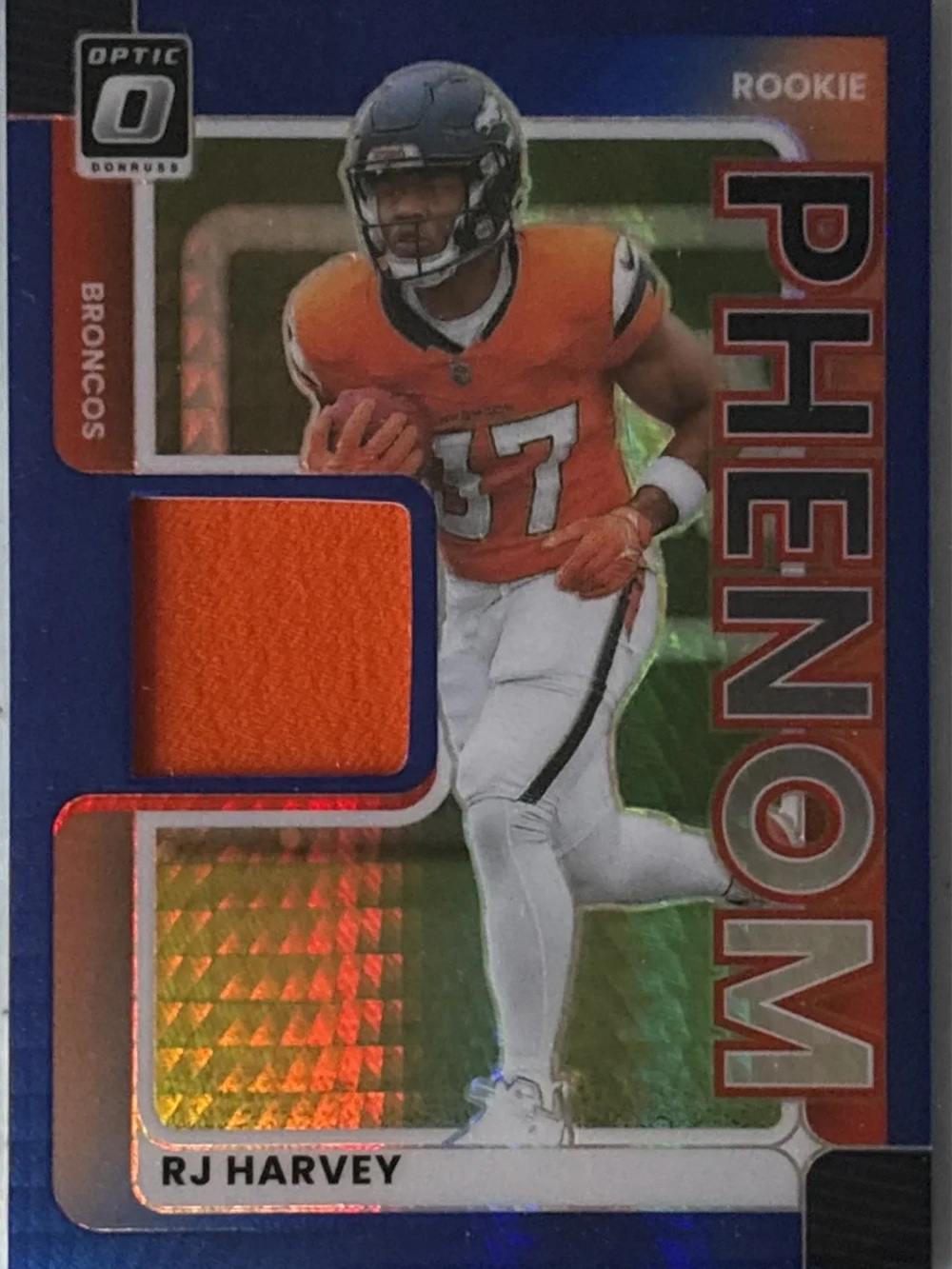 Panini Orange Blue RJ Harvey Phenom Rookie Card - MEM